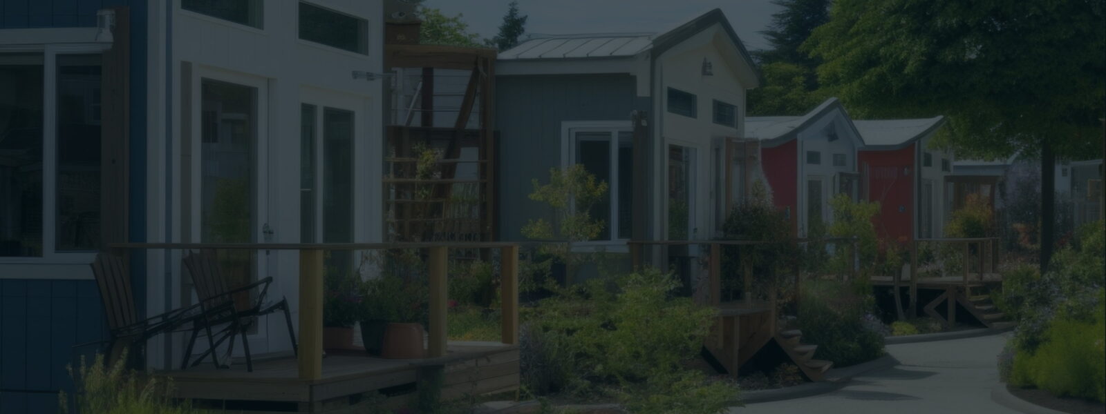 Sidewalk view of neighborhood